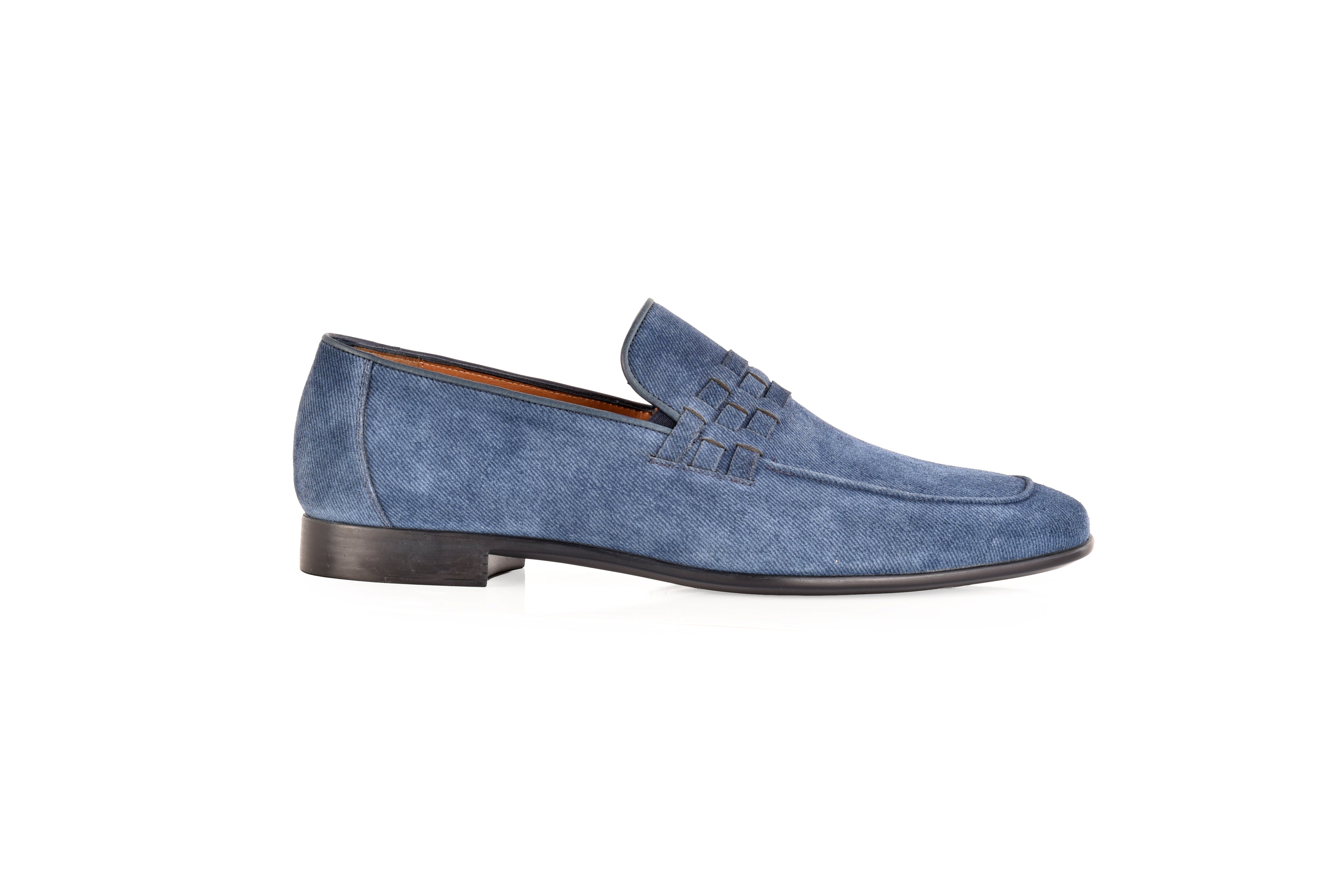 C0106- 8658 Denim Leather loafer-Blue