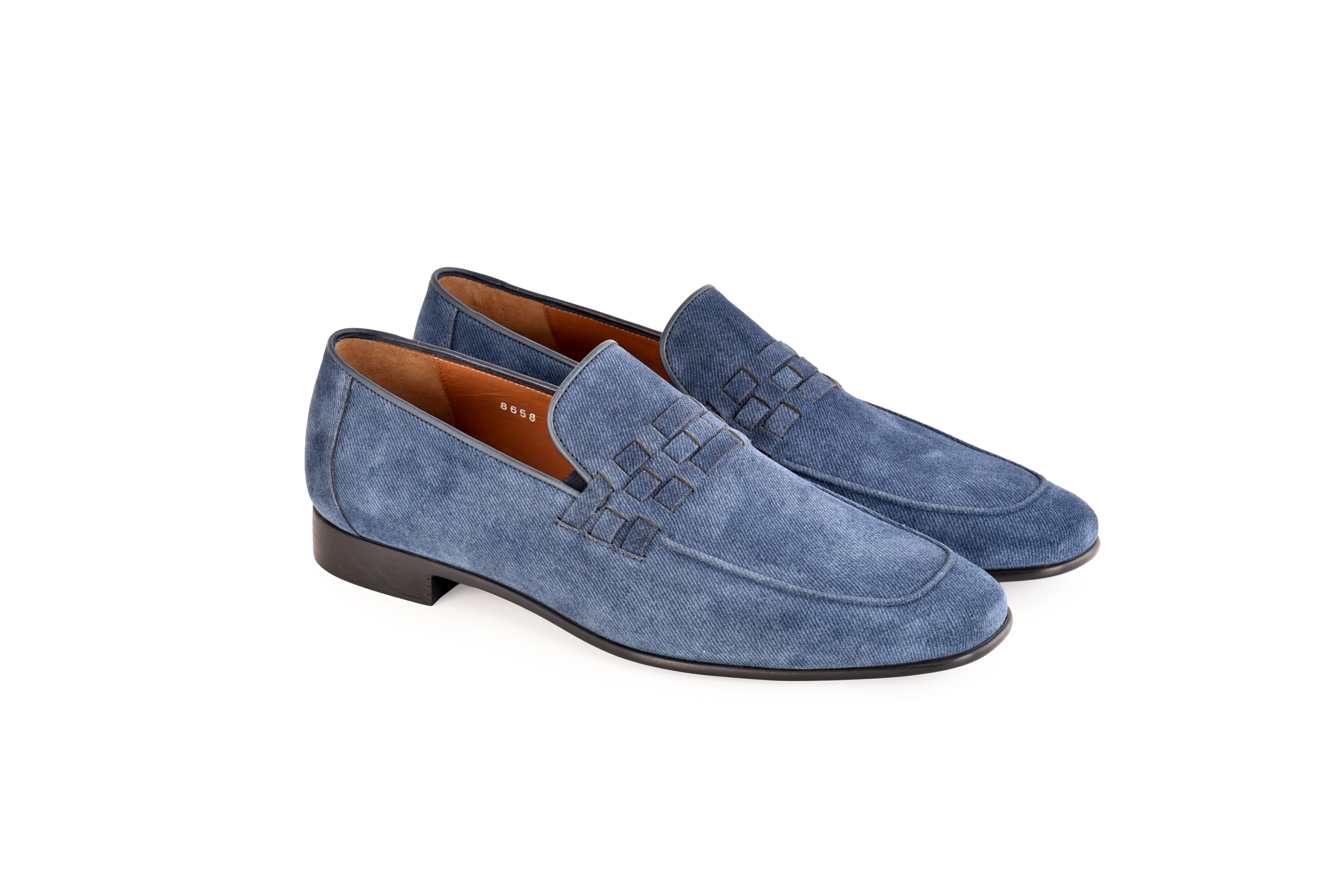 C0106- 8658 Denim Leather loafer-Blue