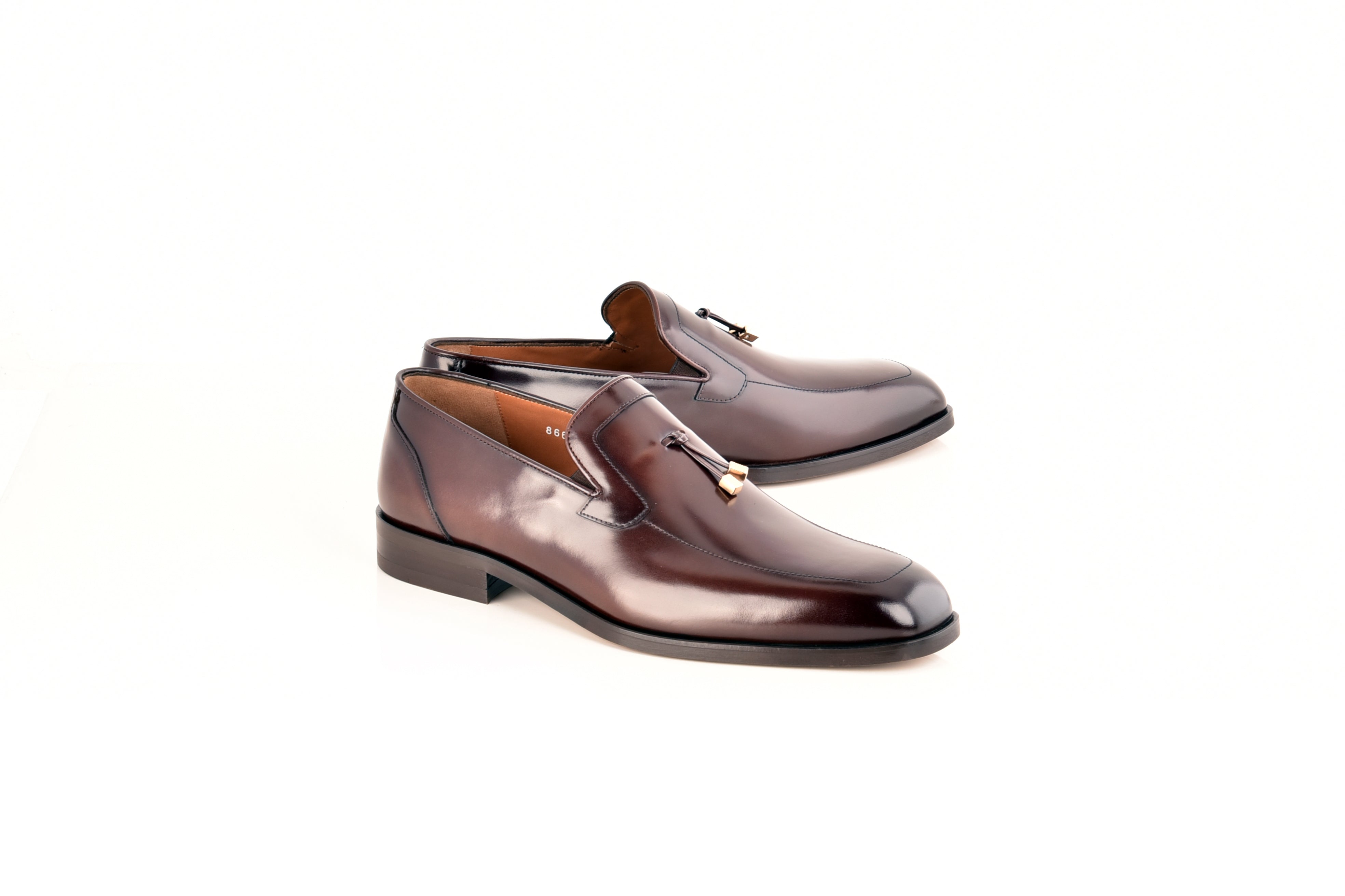 C0109- 8663 Lux Leather Tassel Loafer-Dark Brown