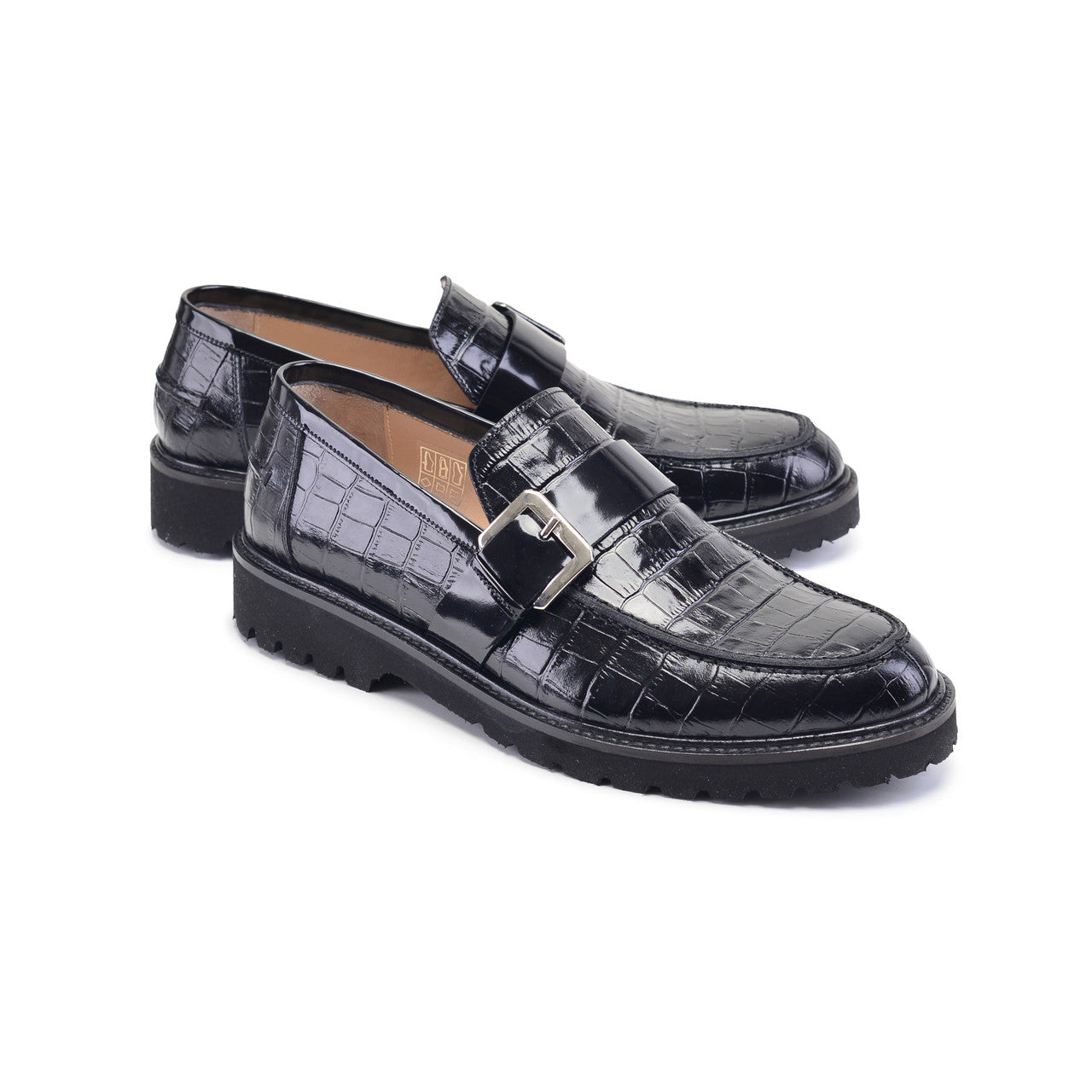 Pelle Line- Brody Croco print loafer - Black