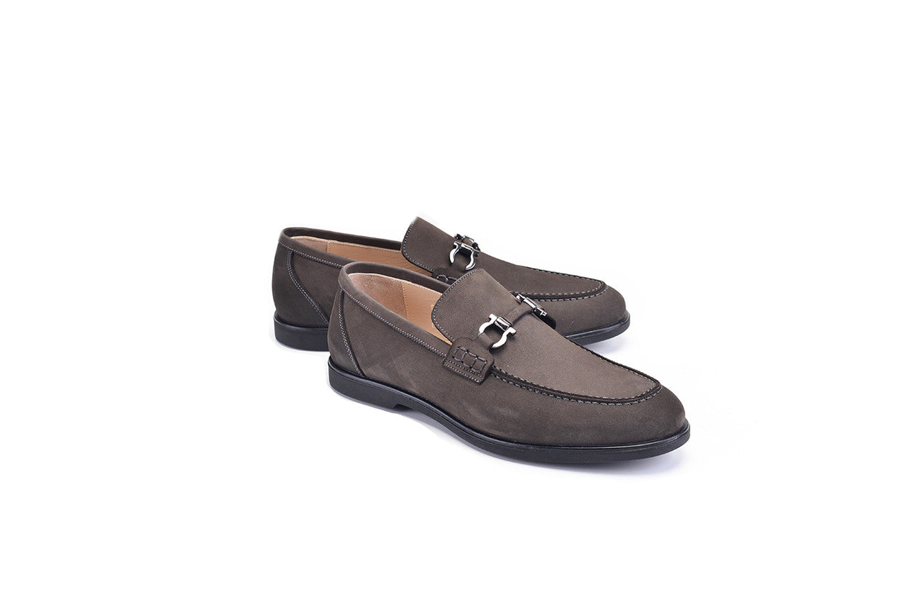 Pelle Line-  Blake Casual Nunbak loafer- Brown