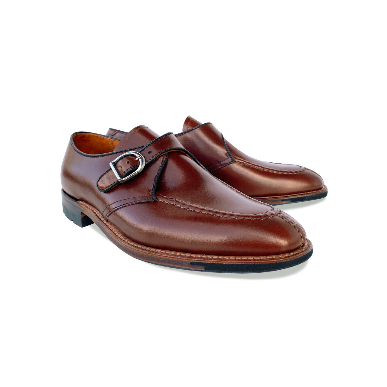 Pelle Line Exclusive Alden 8611- New Cigar Madison Leather - Commando Sole  split toe monkstrap