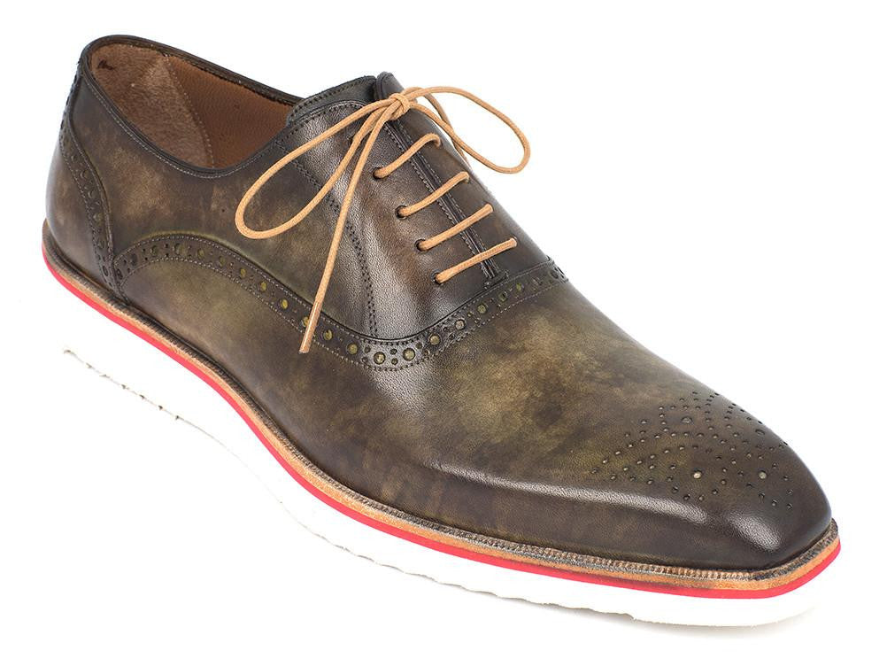 Paul Parkman Smart Casual Oxford Shoes For Men Army Green (ID#184SNK-GRN)