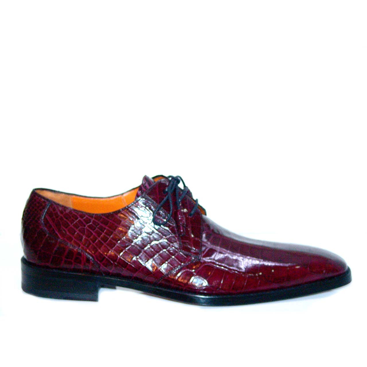 Mezlan 3173A Full Baby Alligator Plain Toe Burgandy