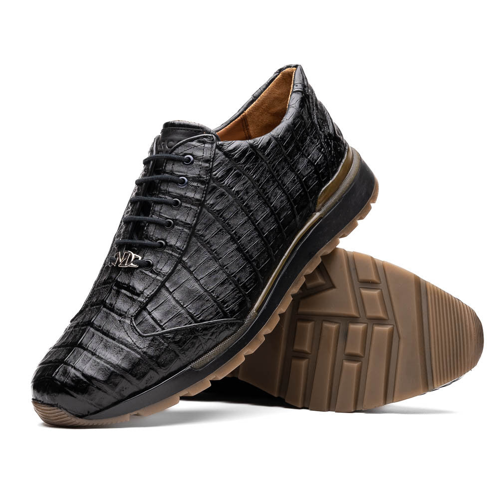 Alanzo- Genuine Caiman Sneaker- Black