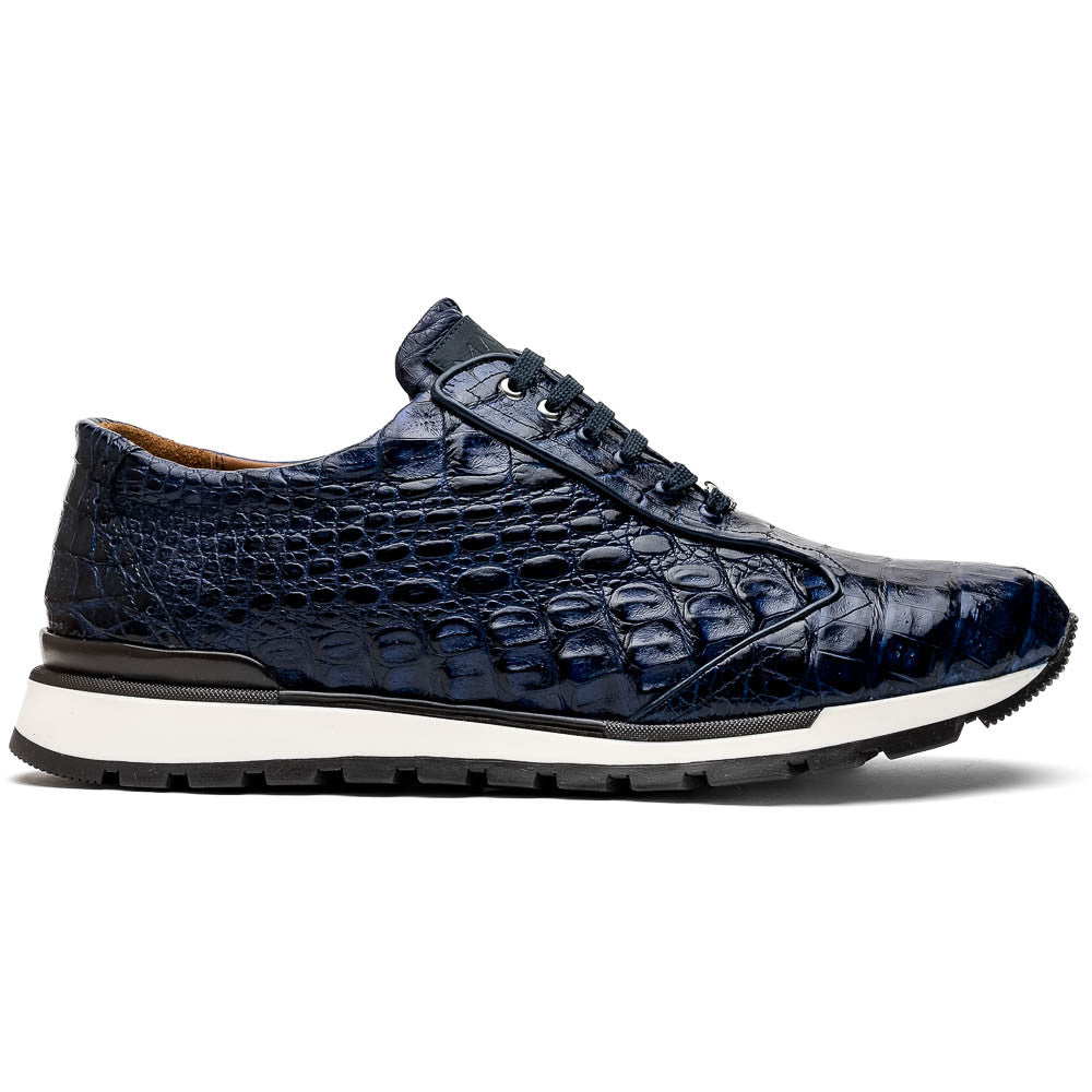 Alanzo- Genuine Caiman Sneaker- Navy