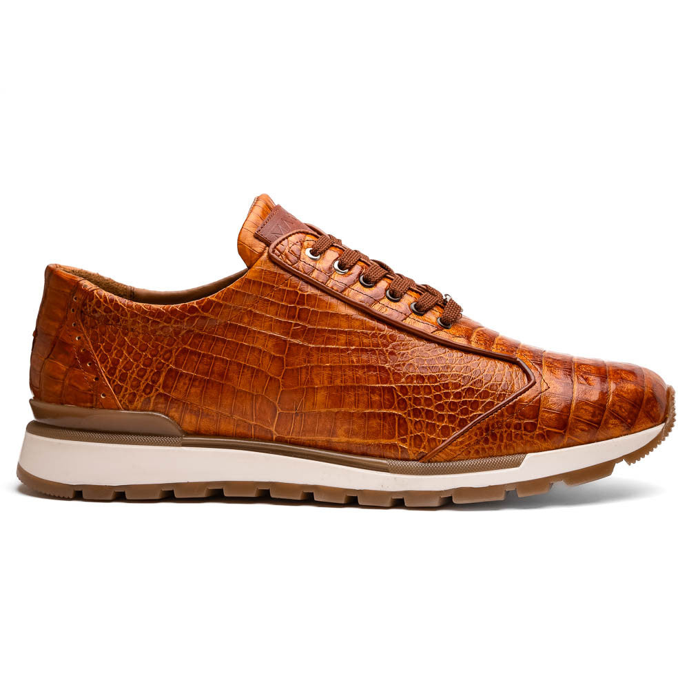 Alanzo- Genuine Caiman Sneaker- Cognac