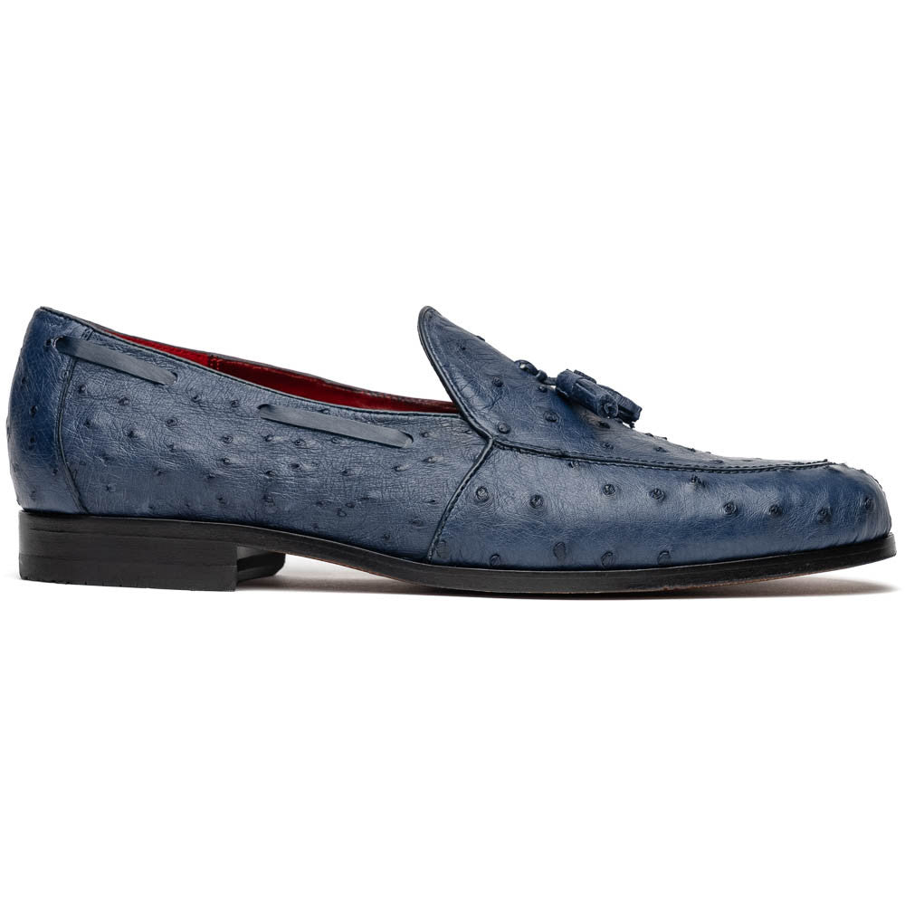 Aubiere Genuine Ostrich Tassel Loafer-Navy