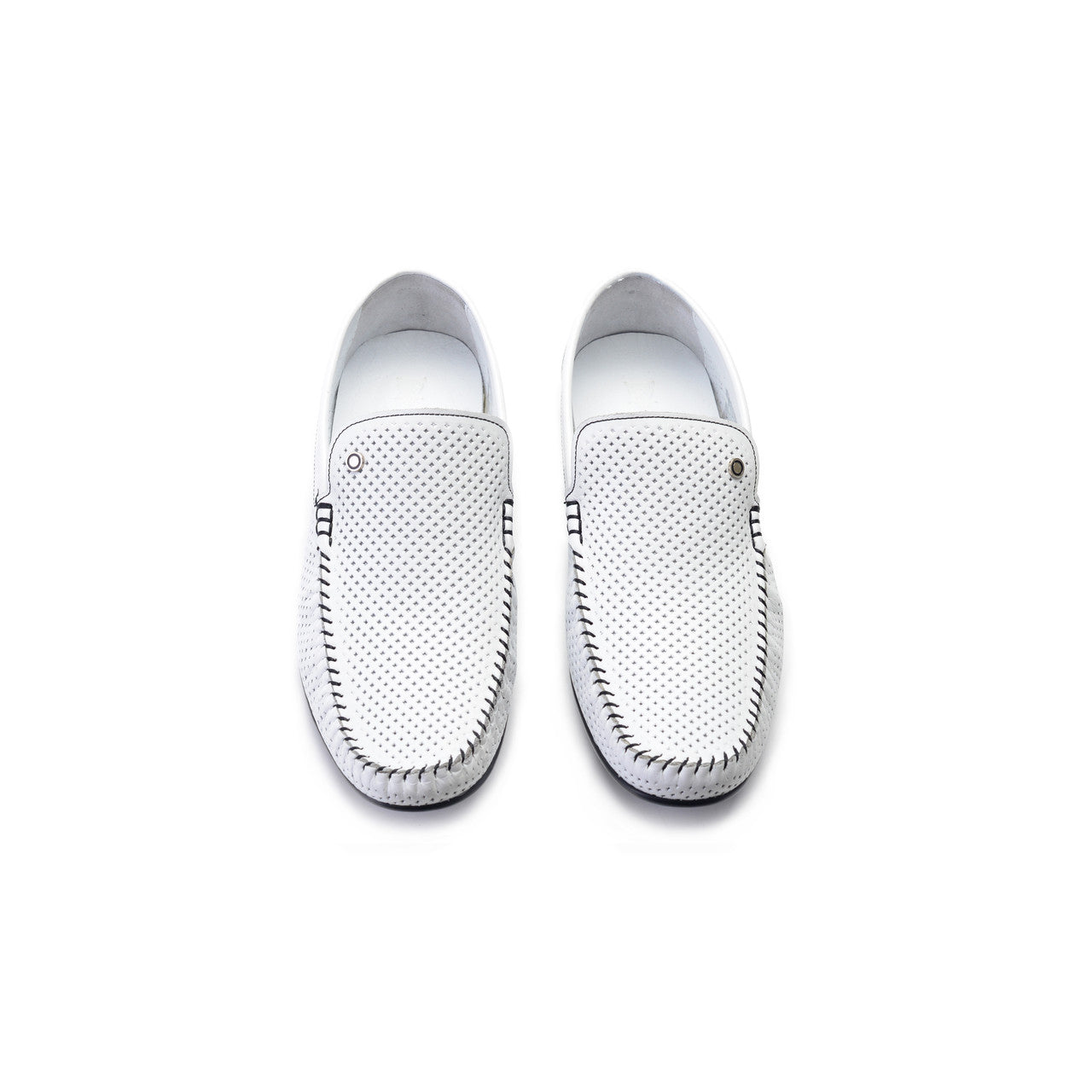 Pelle Line Blaze Perforated Driving shoes-White