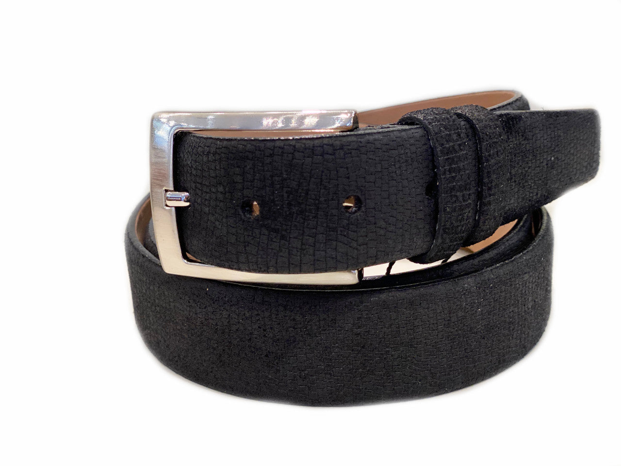 Corrente Men's Leather Belt - Black Suede