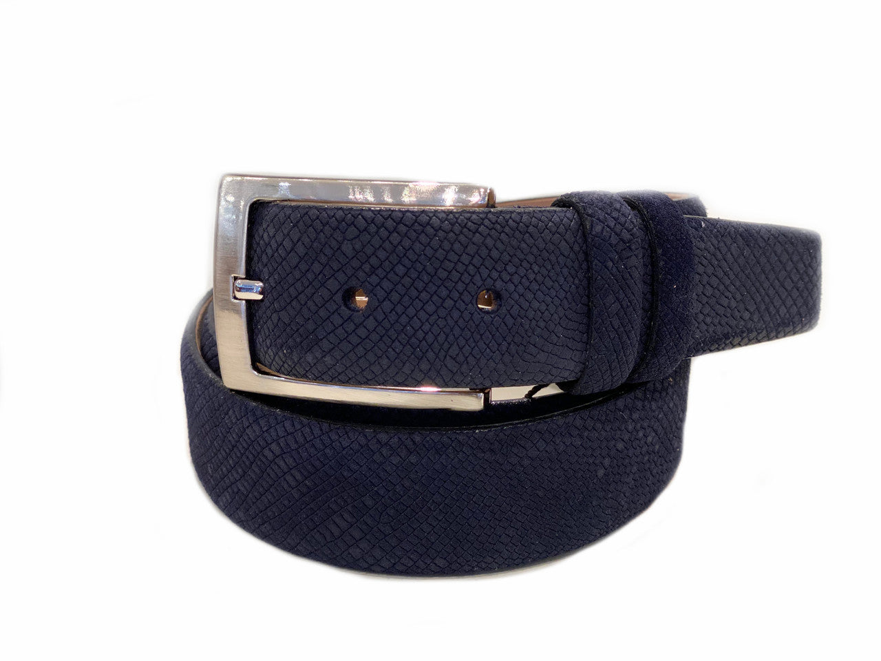 Corrente 1547 Suede Belt - Navy Suede