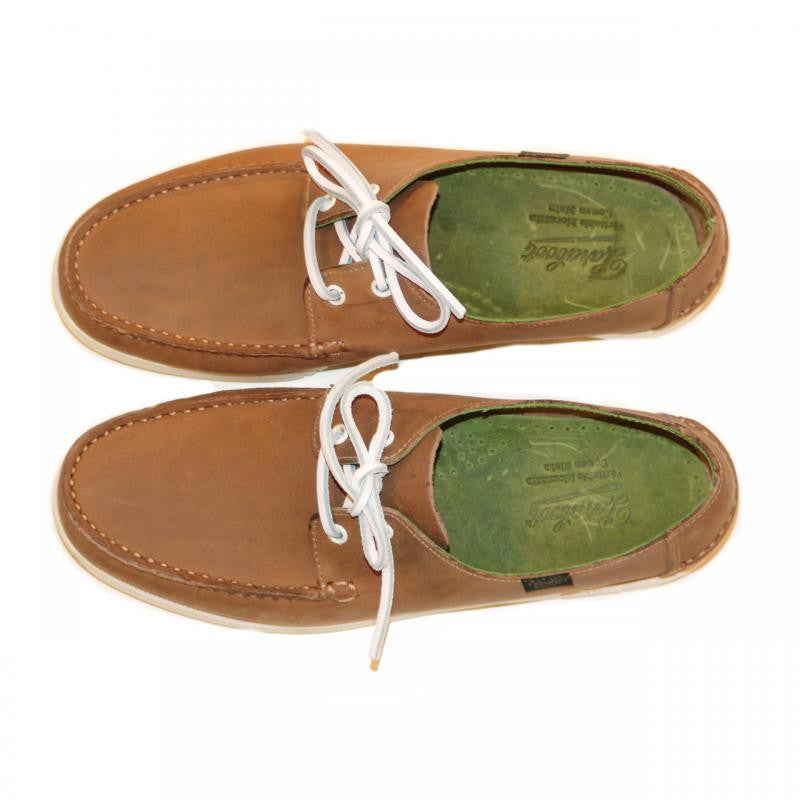 Paraboot Domingue Boat Shoe Taupe With Lime Green Inside