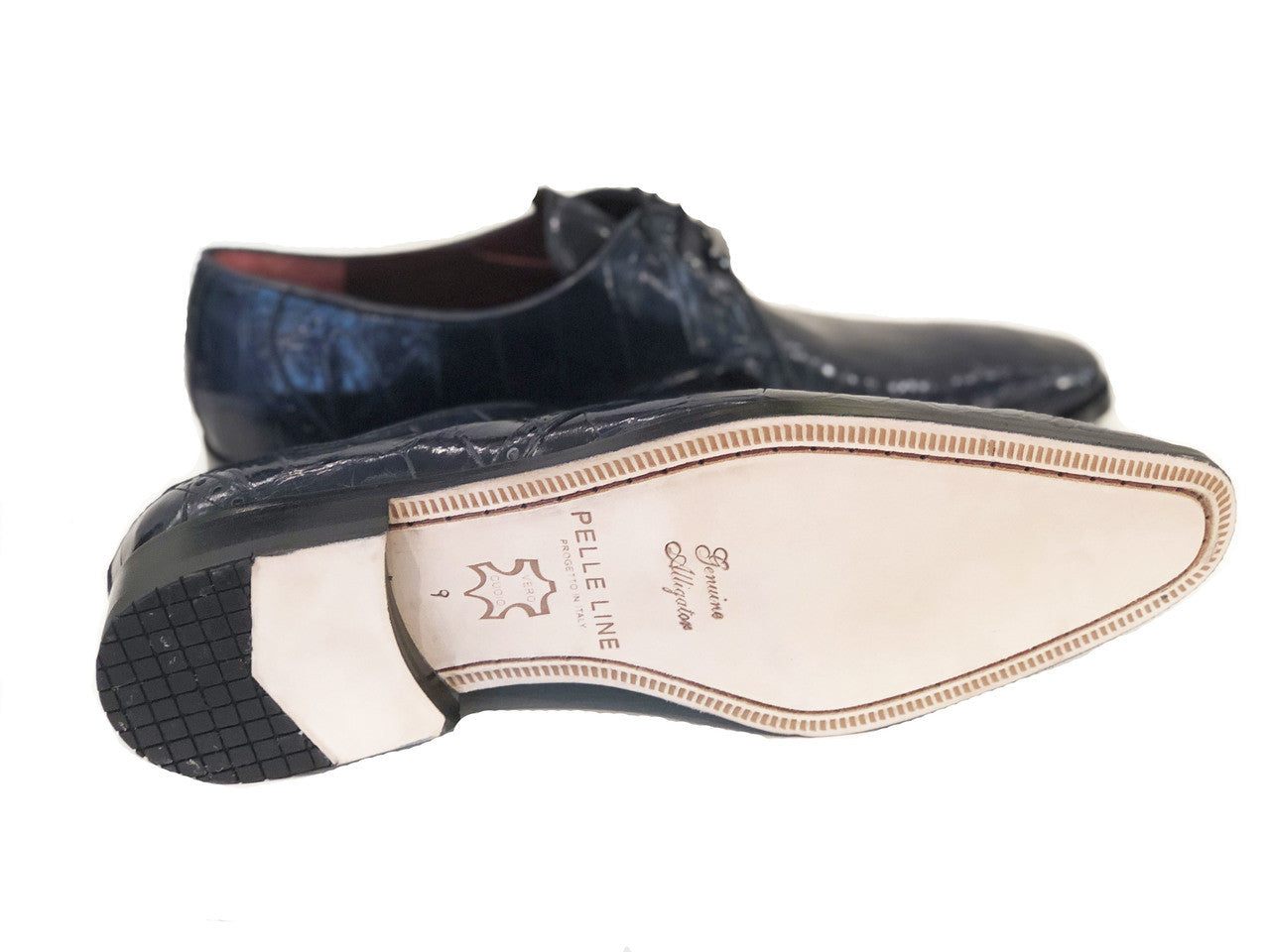 Pelle Line Exclusive Bravo- Alligator Lace up Navy