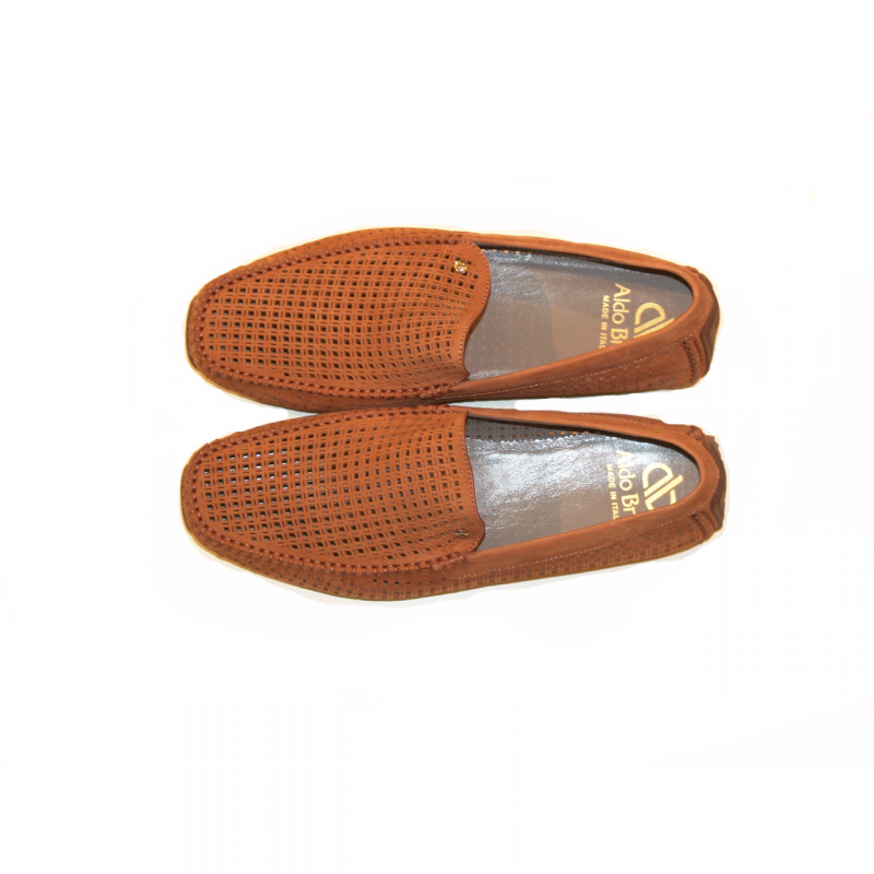 Aldo Brue Russo Perforated Nubak Rust