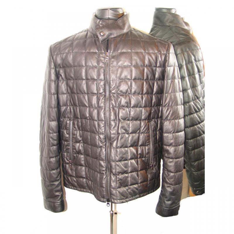 Pelleline Goose Down Leather Jacket Black