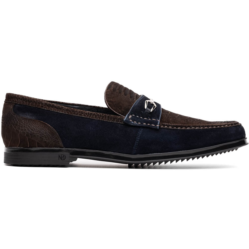 Hugo Ostrich Brown / Navy