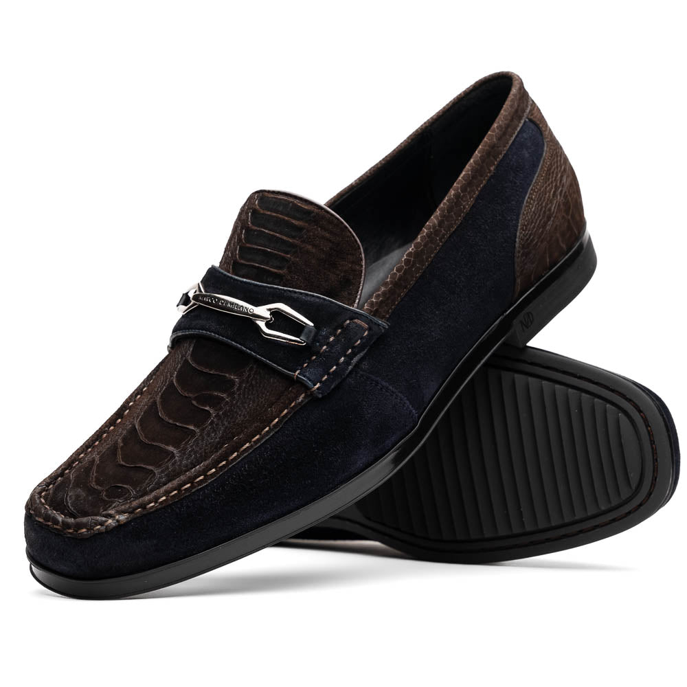 Hugo Ostrich Brown / Navy