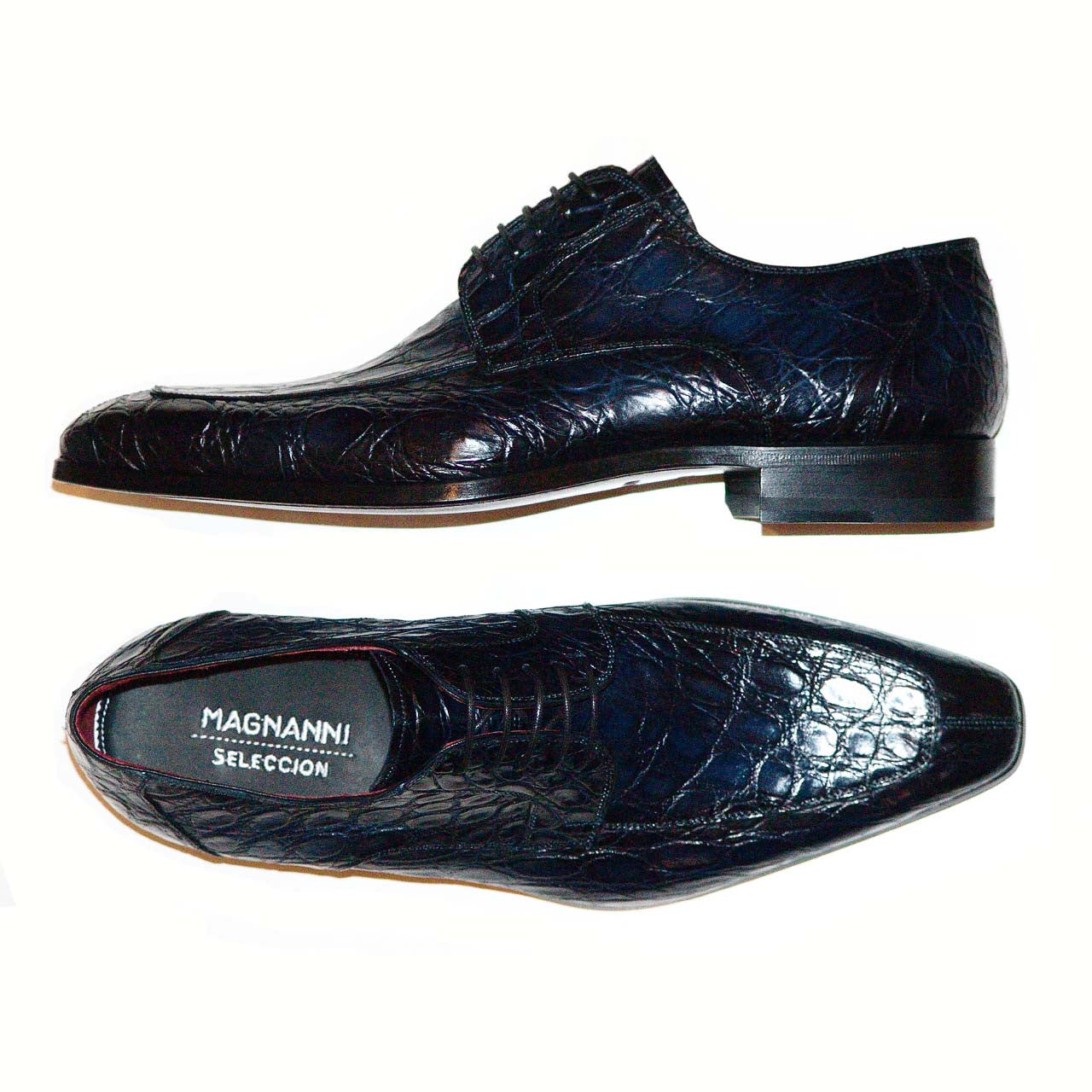 Magnanni Pascual Hand Burnished Antiqued Genuine Crocodile Navy