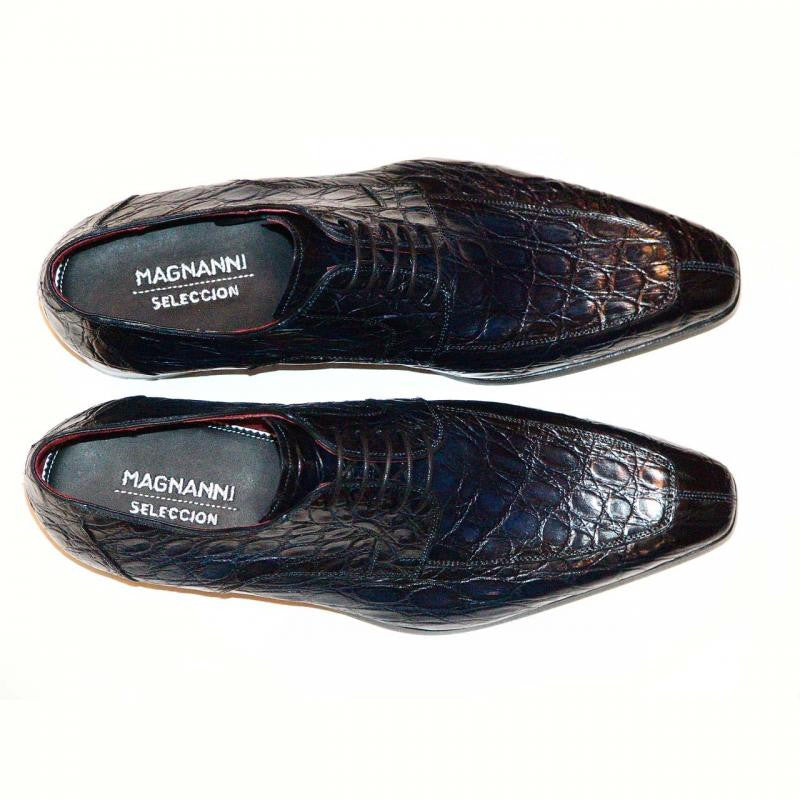 Magnanni Pascual Hand Burnished Antiqued Genuine Crocodile Navy