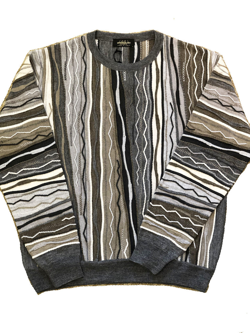 Pelle Line 940 Sweater , Crew Neck - Multi Grey - FINAL SALE