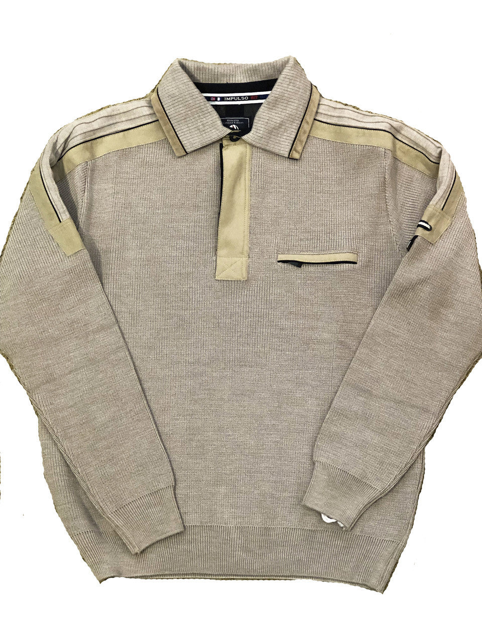 Pelle Line Y142 Sweater Botton Neck -Taupe- FINAL SALE