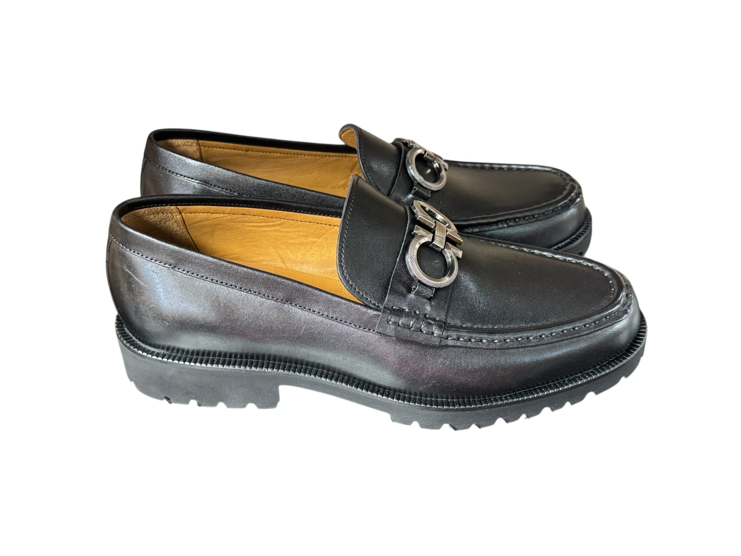 Pelle Line Newport- Buckle loafer with Lug Sole- Black
