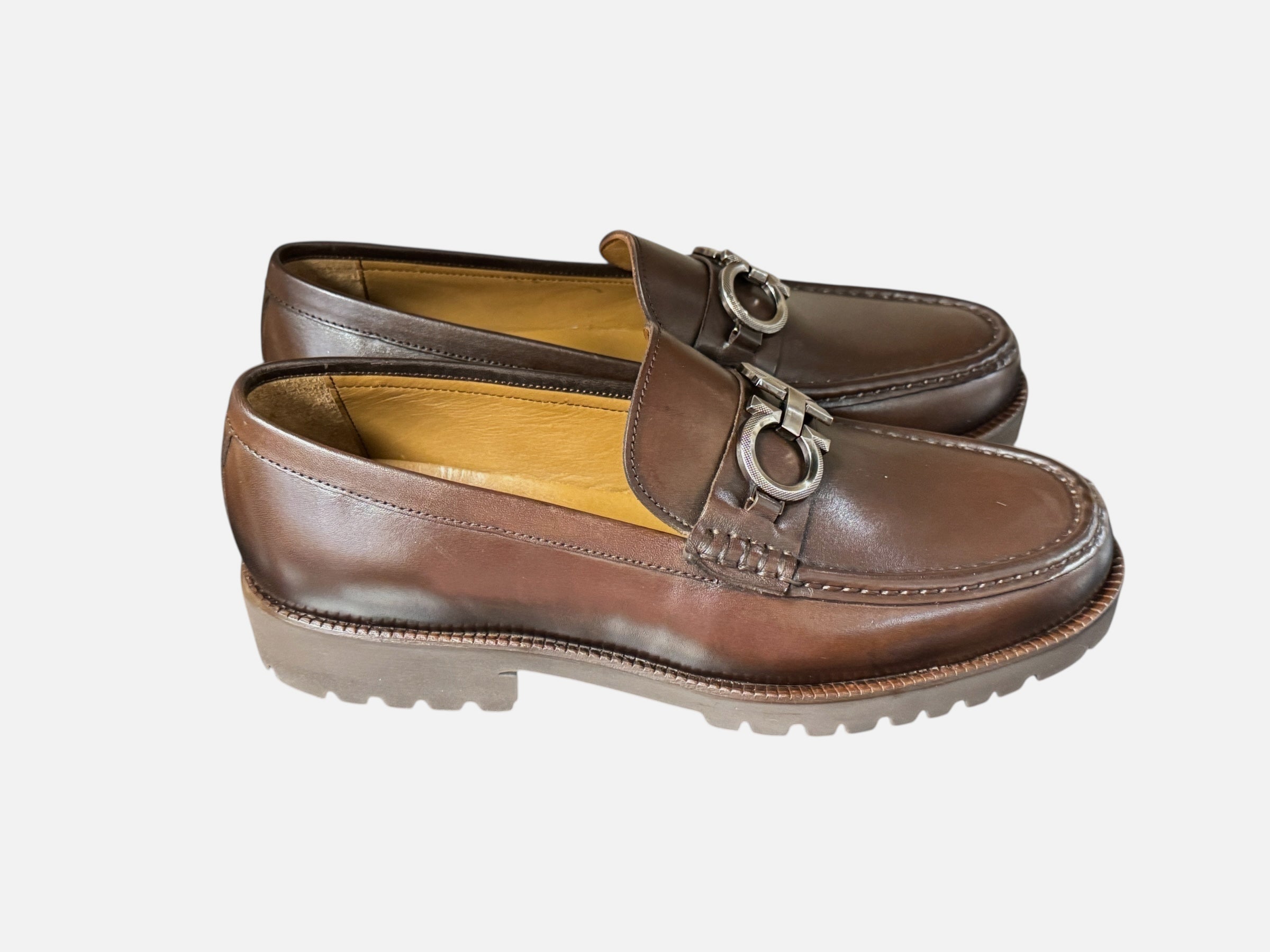 Pelle Line Newport- Buckle loafer with Lug Sole- Brown
