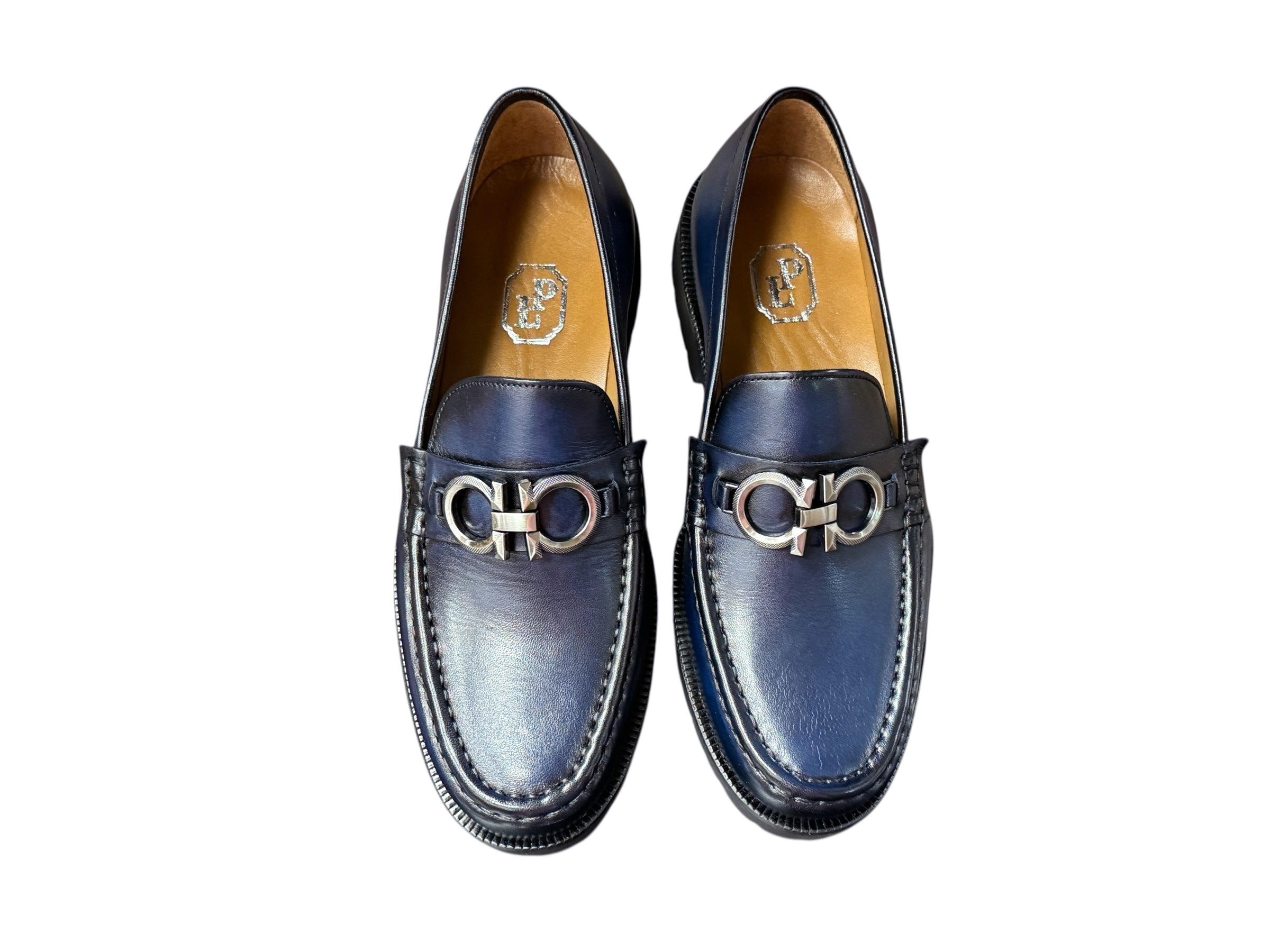 Pelle Line Newport- Buckle loafer with Lug Sole- Navy