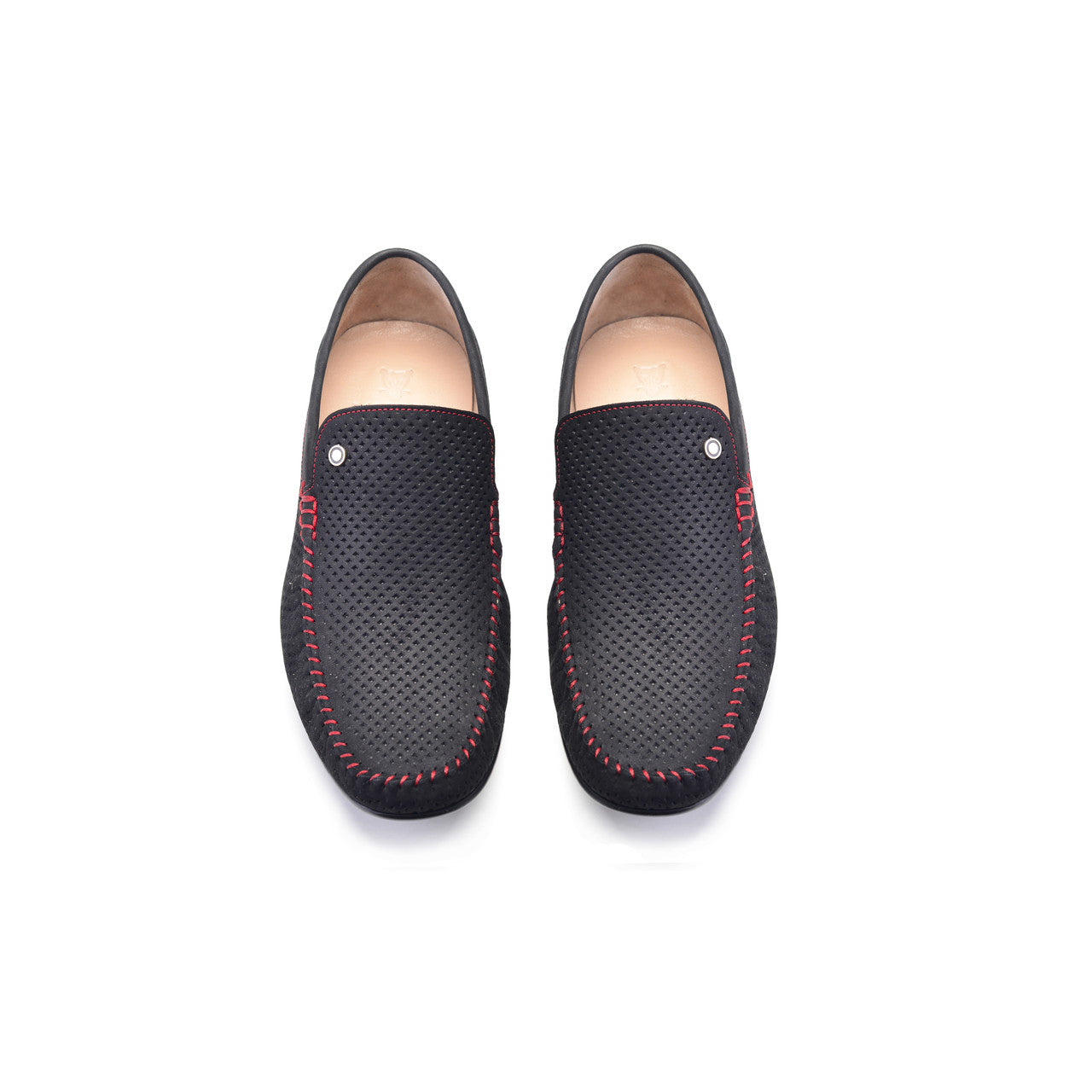 Pelle Line Blaze Perforated Driving shoes-Black/Red