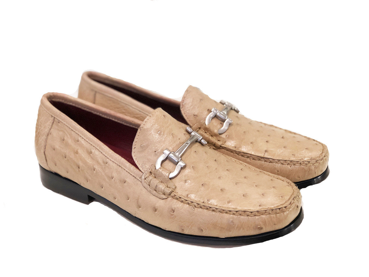 Pelle Line Exclusive Struzzo -Ostrich bit loafer Onix