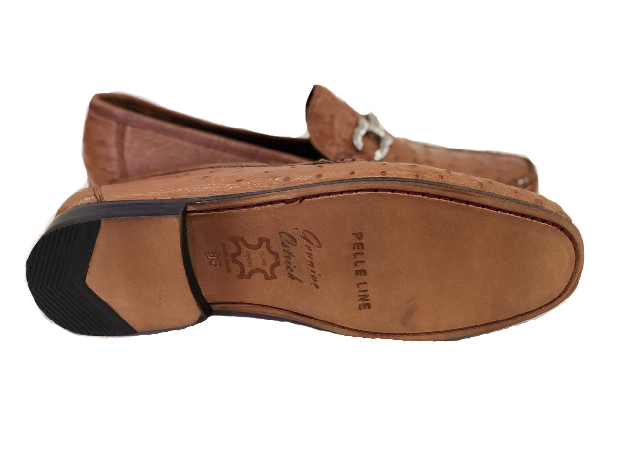 Pelle Line Exclusive Struzzo -Ostrich bit loafer Cognac