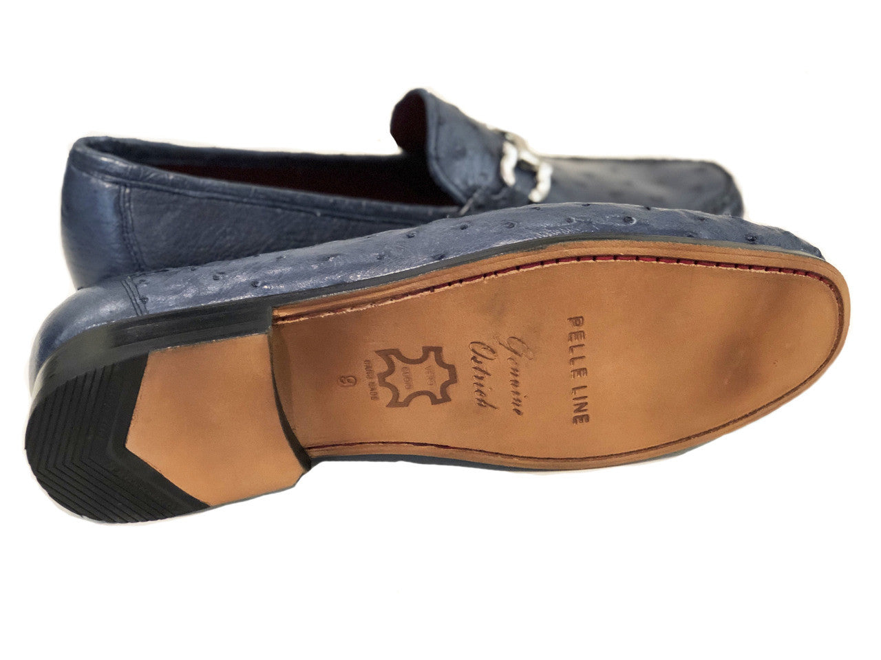 Pelle Line Exclusive Struzzo -Ostrich bit loafer Navy