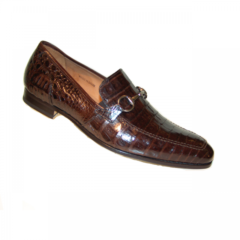 Pelle line Exclusive Mezlan Torino Alligator Bit Loafer Dark Brown