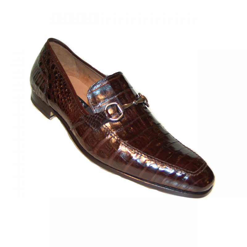 Pelle line Exclusive Mezlan Torino Alligator Bit Loafer Dark Brown