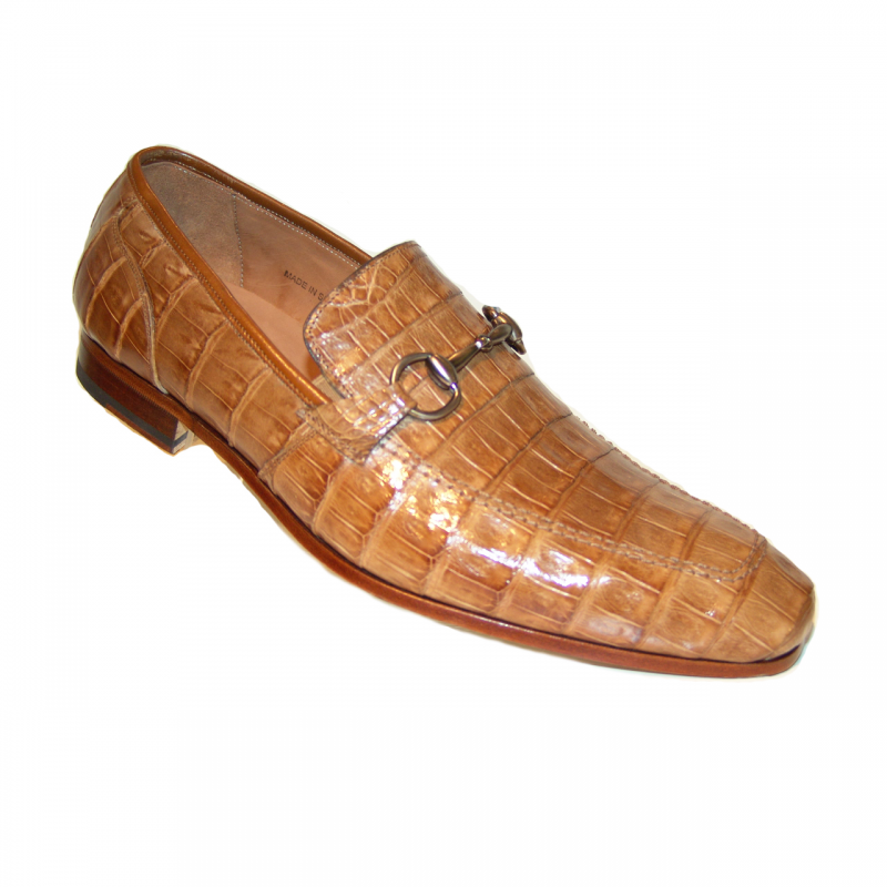 Pelle Line Exclusive Mezlan Torino Alligator Bit Loafer Camel