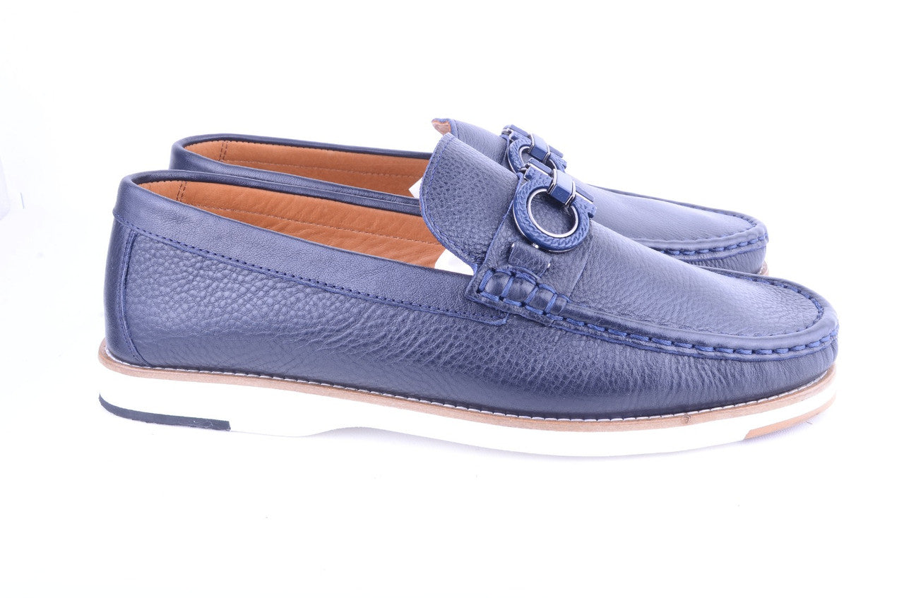 Pelle Line Travor-  Casual Buckle loafer -Navy