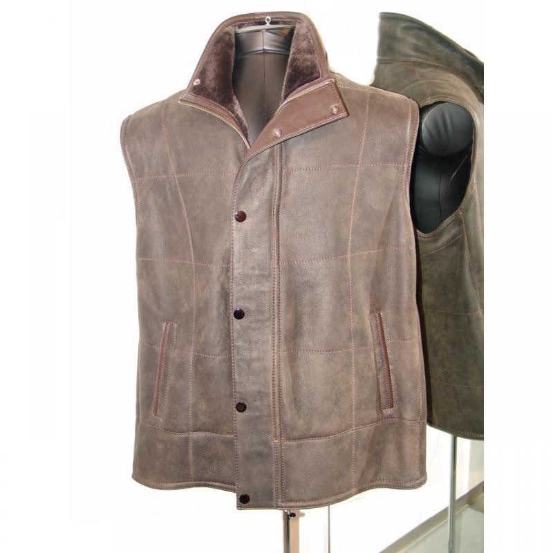 Pelleline Shearling Vest Brown